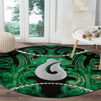 Maori Matariki Hei Matau Kakariki Round Carpet Maori Kowhaiwhai Pattern Galaxy