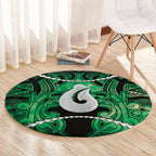Maori Matariki Hei Matau Kakariki Round Carpet Maori Kowhaiwhai Pattern Galaxy