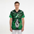 Personalised Maori Matariki Hei Matau Kakariki Scrub Top Maori Kowhaiwhai Pattern Galaxy