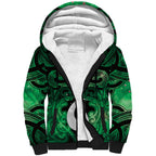Personalised Maori Matariki Hei Matau Kakariki Sherpa Hoodie Maori Kowhaiwhai Pattern Galaxy