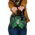 Maori Matariki Hei Matau Kakariki Shoulder Handbag Maori Kowhaiwhai Pattern Galaxy