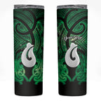 Personalised Maori Matariki Hei Matau Kakariki Skinny Tumbler Maori Kowhaiwhai Pattern Galaxy