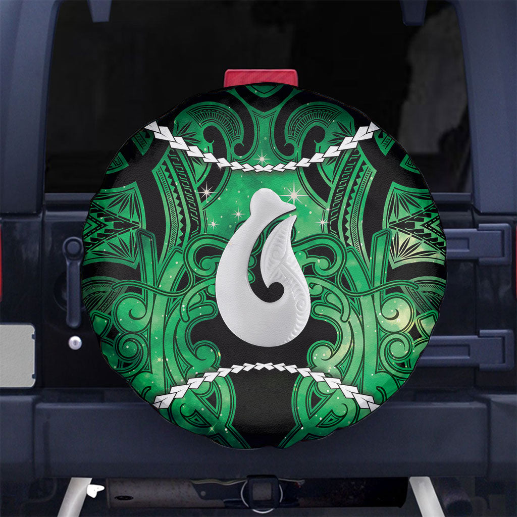 Maori Matariki Hei Matau Kakariki Spare Tire Cover Maori Kowhaiwhai Pattern Galaxy