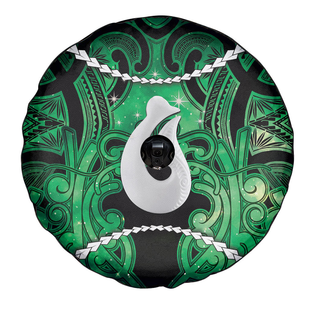 Maori Matariki Hei Matau Kakariki Spare Tire Cover Maori Kowhaiwhai Pattern Galaxy