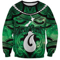 Personalised Maori Matariki Hei Matau Kakariki Sweatshirt Maori Kowhaiwhai Pattern Galaxy