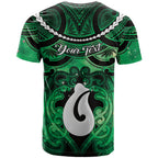 Personalised Maori Matariki Hei Matau Kakariki T Shirt Maori Kowhaiwhai Pattern Galaxy