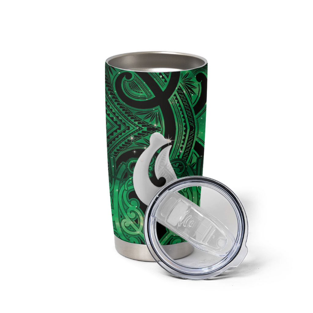 Personalised Maori Matariki Hei Matau Kakariki Tumbler Cup Maori Kowhaiwhai Pattern Galaxy