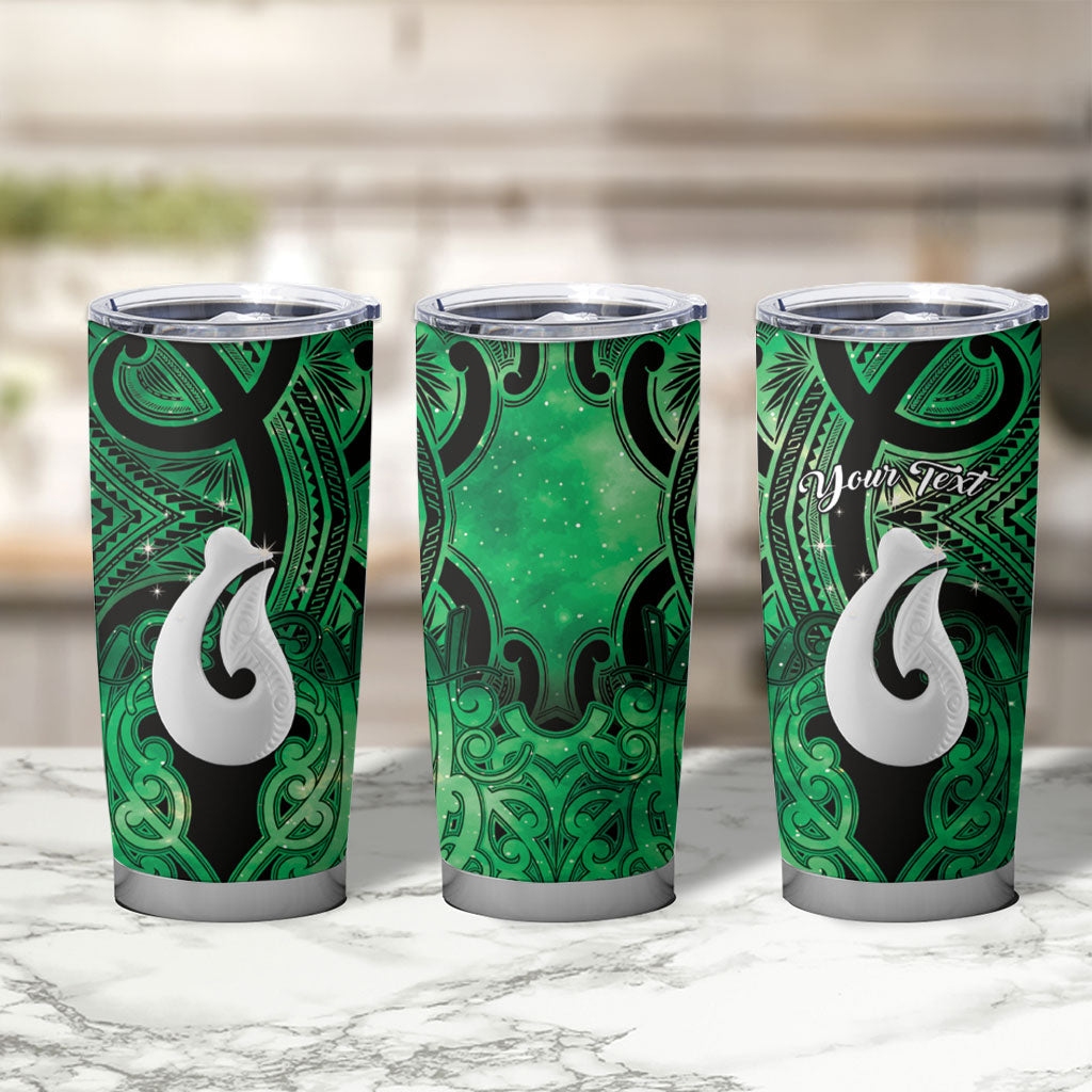 Personalised Maori Matariki Hei Matau Kakariki Tumbler Cup Maori Kowhaiwhai Pattern Galaxy