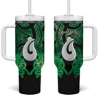 Personalised Maori Matariki Hei Matau Kakariki Tumbler With Handle Maori Kowhaiwhai Pattern Galaxy