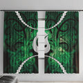Maori Matariki Hei Matau Kakariki Window Curtain Maori Kowhaiwhai Pattern Galaxy