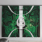 Maori Matariki Hei Matau Kakariki Window Curtain Maori Kowhaiwhai Pattern Galaxy