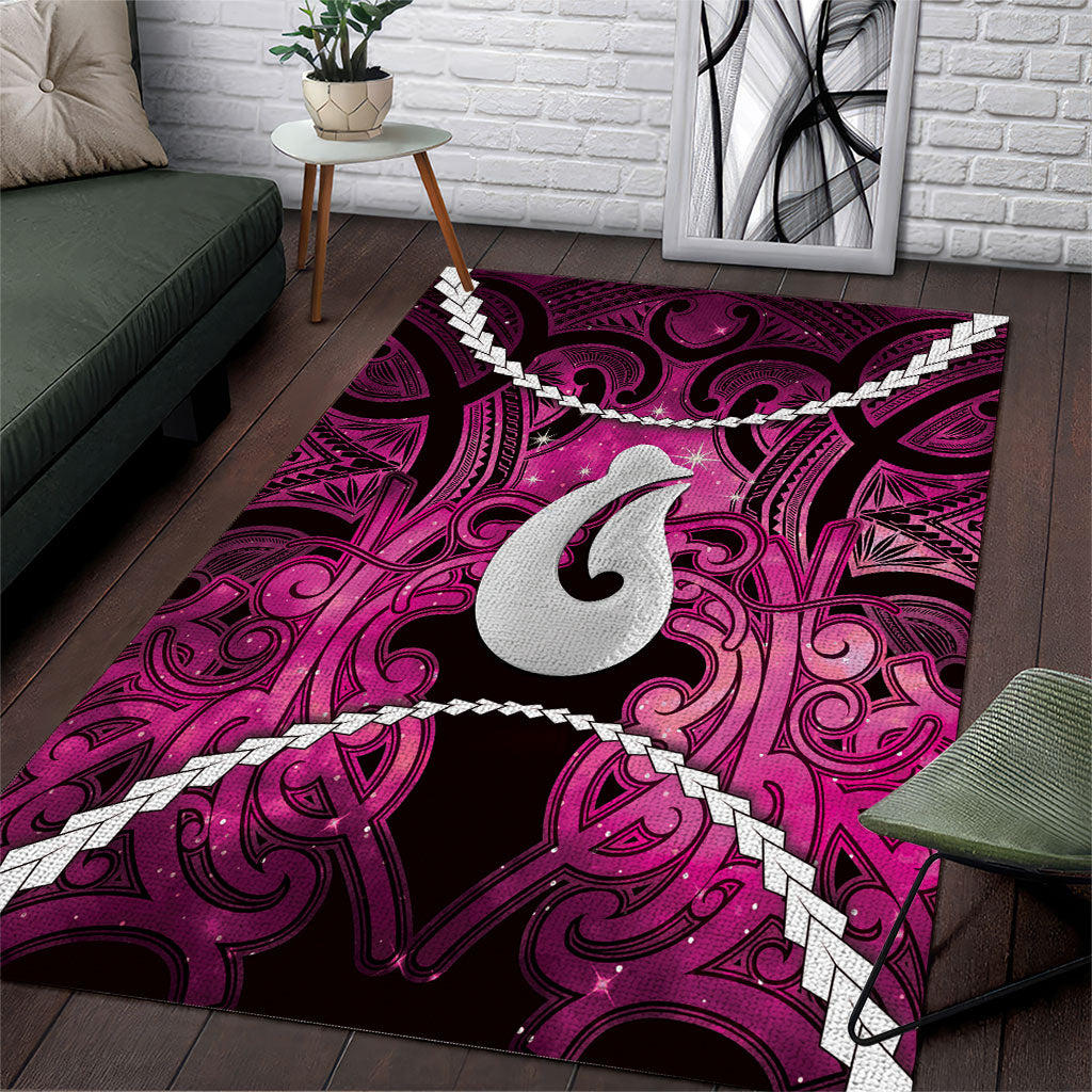 Maori Matariki Hei Matau Mawhero Area Rug Maori Kowhaiwhai Pattern Galaxy