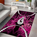 Maori Matariki Hei Matau Mawhero Area Rug Maori Kowhaiwhai Pattern Galaxy