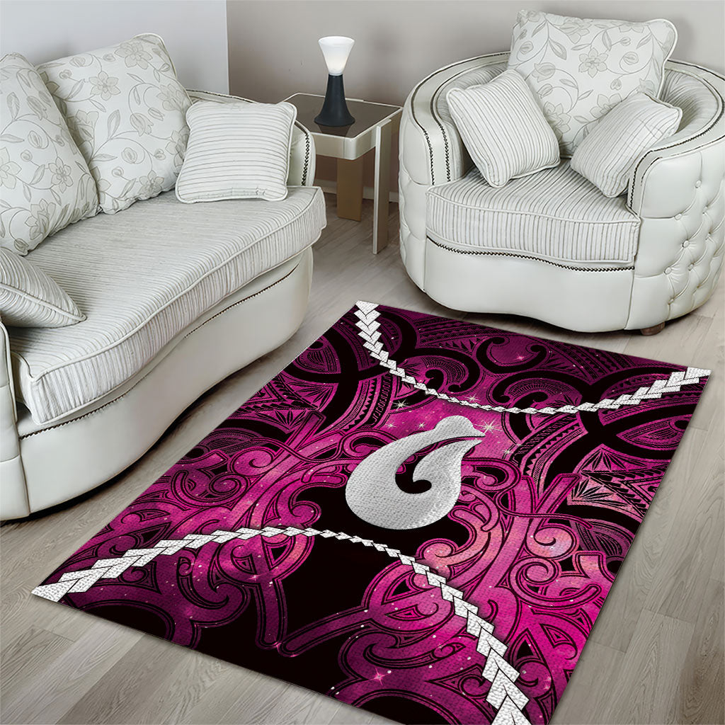 Maori Matariki Hei Matau Mawhero Area Rug Maori Kowhaiwhai Pattern Galaxy