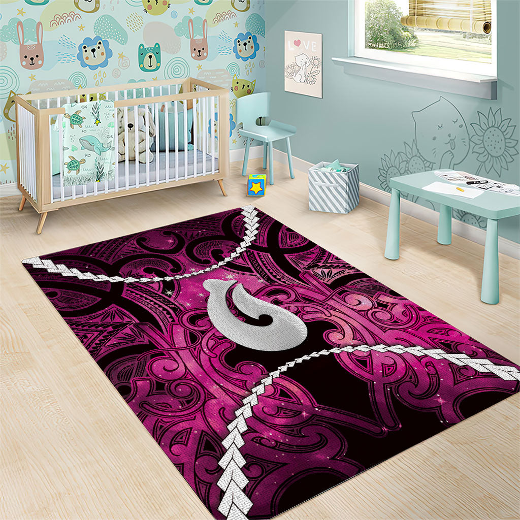 Maori Matariki Hei Matau Mawhero Area Rug Maori Kowhaiwhai Pattern Galaxy
