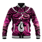 Personalised Maori Matariki Hei Matau Mawhero Baseball Jacket Maori Kowhaiwhai Pattern Galaxy