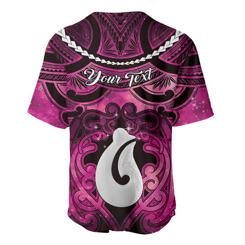 Personalised Maori Matariki Hei Matau Mawhero Baseball Jersey Maori Kowhaiwhai Pattern Galaxy