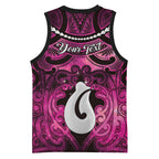 Personalised Maori Matariki Hei Matau Mawhero Basketball Jersey Maori Kowhaiwhai Pattern Galaxy