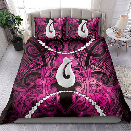 Maori Matariki Hei Matau Mawhero Bedding Set Maori Kowhaiwhai Pattern Galaxy