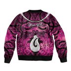 Personalised Maori Matariki Hei Matau Mawhero Bomber Jacket Maori Kowhaiwhai Pattern Galaxy