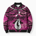 Personalised Maori Matariki Hei Matau Mawhero Bomber Puffer Jacket Maori Kowhaiwhai Pattern Galaxy