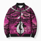 Personalised Maori Matariki Hei Matau Mawhero Bomber Puffer Jacket Maori Kowhaiwhai Pattern Galaxy