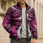 Personalised Maori Matariki Hei Matau Mawhero Bomber Puffer Jacket Maori Kowhaiwhai Pattern Galaxy