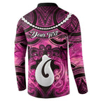 Personalised Maori Matariki Hei Matau Mawhero Button Sweatshirt Maori Kowhaiwhai Pattern Galaxy