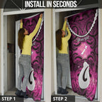 Personalised Maori Matariki Hei Matau Mawhero Door Cover Maori Kowhaiwhai Pattern Galaxy