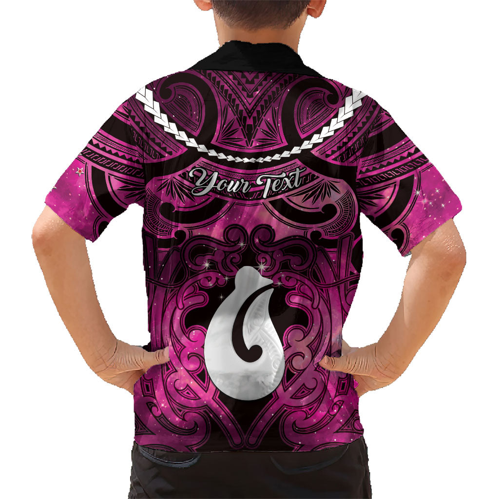 Personalised Maori Matariki Hei Matau Mawhero Family Matching Long Sleeve Bodycon Dress and Hawaiian Shirt Maori Kowhaiwhai Pattern Galaxy