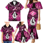 Personalised Maori Matariki Hei Matau Mawhero Family Matching Mermaid Dress and Hawaiian Shirt Maori Kowhaiwhai Pattern Galaxy