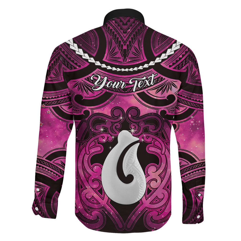 Personalised Maori Matariki Hei Matau Mawhero Family Matching Off The Shoulder Long Sleeve Dress and Hawaiian Shirt Maori Kowhaiwhai Pattern Galaxy