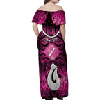 Personalised Maori Matariki Hei Matau Mawhero Family Matching Off Shoulder Maxi Dress and Hawaiian Shirt Maori Kowhaiwhai Pattern Galaxy