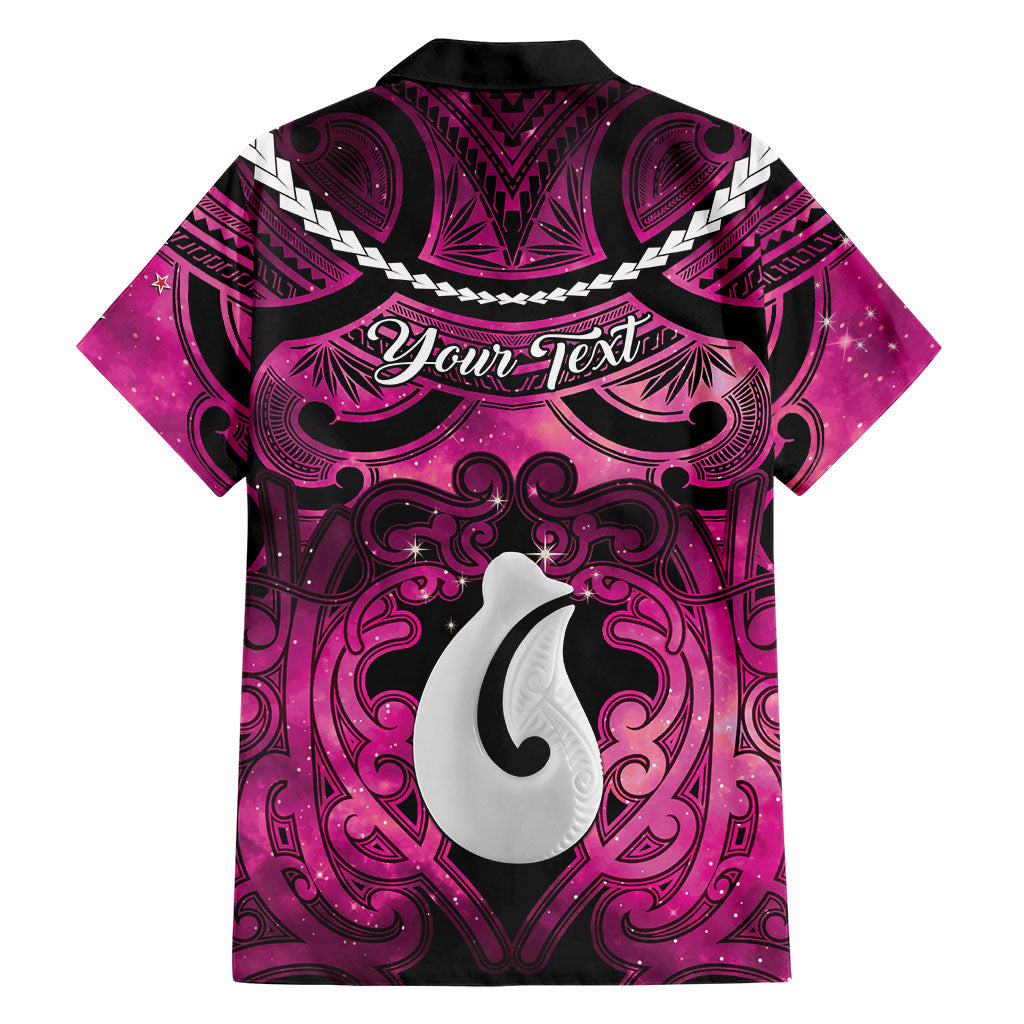 Personalised Maori Matariki Hei Matau Mawhero Family Matching Off Shoulder Short Dress and Hawaiian Shirt Maori Kowhaiwhai Pattern Galaxy