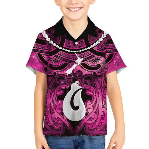 Personalised Maori Matariki Hei Matau Mawhero Family Matching Summer Maxi Dress and Hawaiian Shirt Maori Kowhaiwhai Pattern Galaxy