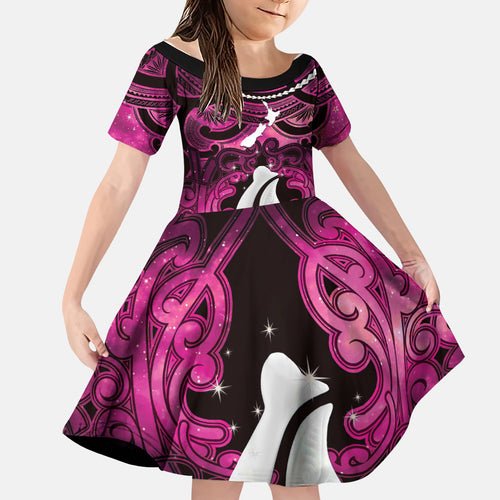 Personalised Maori Matariki Hei Matau Mawhero Family Matching Tank Maxi Dress and Hawaiian Shirt Maori Kowhaiwhai Pattern Galaxy