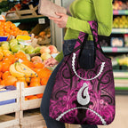 Maori Matariki Hei Matau Mawhero Grocery Bag Maori Kowhaiwhai Pattern Galaxy