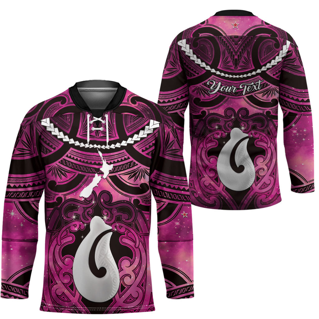 Personalised Maori Matariki Hei Matau Mawhero Hockey Jersey Maori Kowhaiwhai Pattern Galaxy
