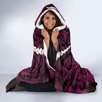 Maori Matariki Hei Matau Mawhero Hooded Blanket Maori Kowhaiwhai Pattern Galaxy