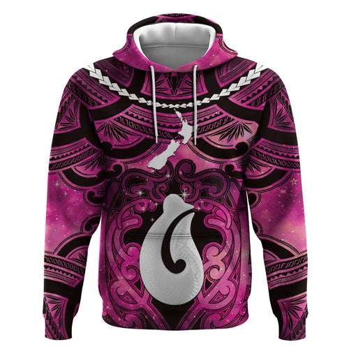 Personalised Maori Matariki Hei Matau Mawhero Hoodie Maori Kowhaiwhai Pattern Galaxy