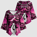 Personalised Maori Matariki Hei Matau Mawhero Kimono Sleeve Blouse Maori Kowhaiwhai Pattern Galaxy