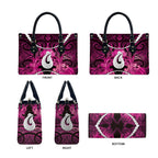 Maori Matariki Hei Matau Mawhero Leather Bag Maori Kowhaiwhai Pattern Galaxy