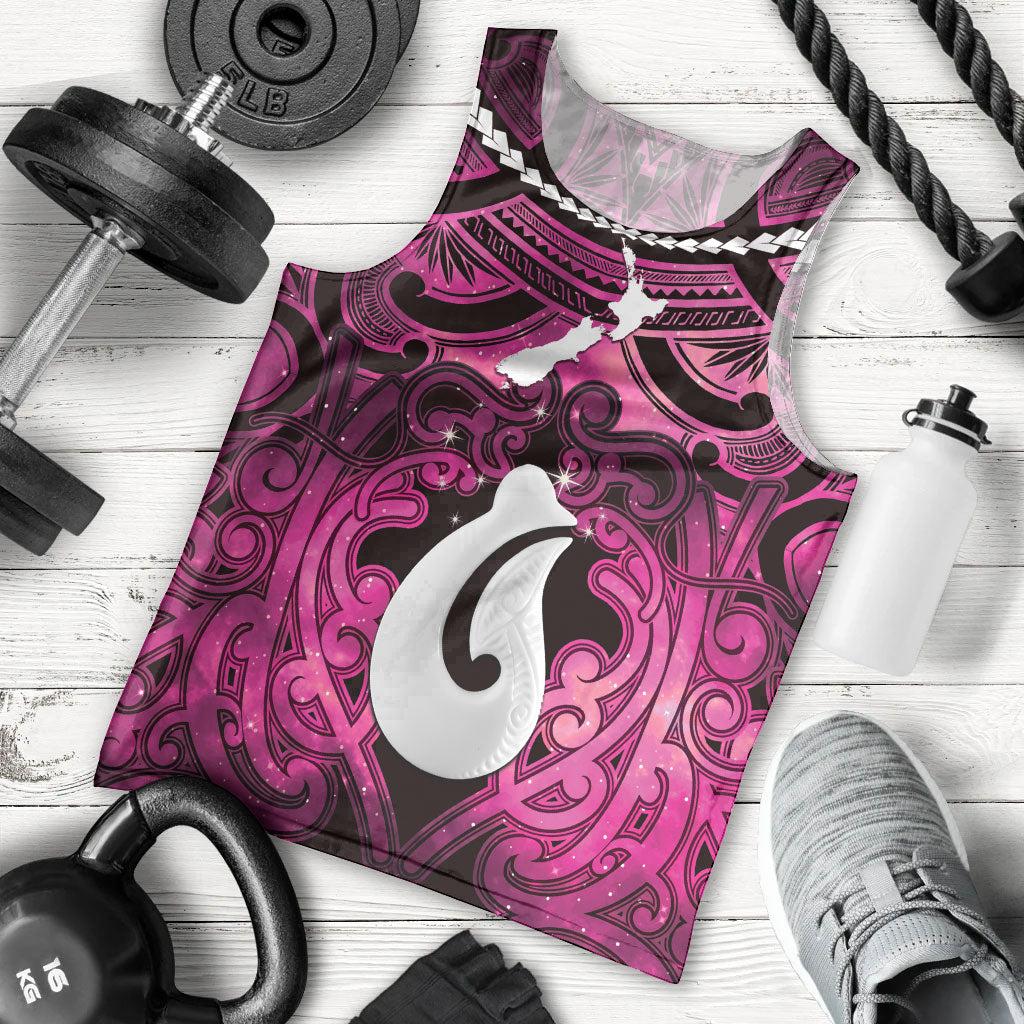 Personalised Maori Matariki Hei Matau Mawhero Men Tank Top Maori Kowhaiwhai Pattern Galaxy