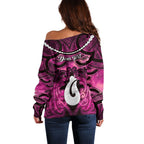 Personalised Maori Matariki Hei Matau Mawhero Off Shoulder Sweater Maori Kowhaiwhai Pattern Galaxy