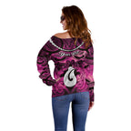 Personalised Maori Matariki Hei Matau Mawhero Off Shoulder Sweater Maori Kowhaiwhai Pattern Galaxy