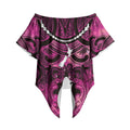 Personalised Maori Matariki Hei Matau Mawhero Off Shoulder Wrap Waist Top Maori Kowhaiwhai Pattern Galaxy