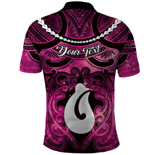 Personalised Maori Matariki Hei Matau Mawhero Polo Shirt Maori Kowhaiwhai Pattern Galaxy