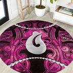 Maori Matariki Hei Matau Mawhero Round Carpet Maori Kowhaiwhai Pattern Galaxy