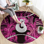 Maori Matariki Hei Matau Mawhero Round Carpet Maori Kowhaiwhai Pattern Galaxy