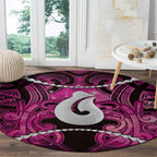 Maori Matariki Hei Matau Mawhero Round Carpet Maori Kowhaiwhai Pattern Galaxy